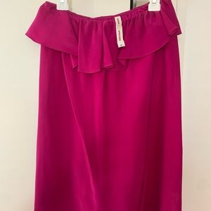 Amanda Uprichard silk strapless dress with ruffle